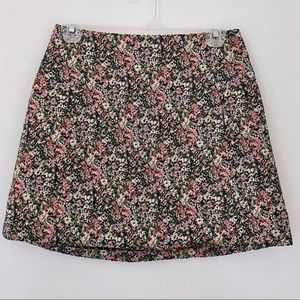 Sunday Best textured floral print A-line mini skirt